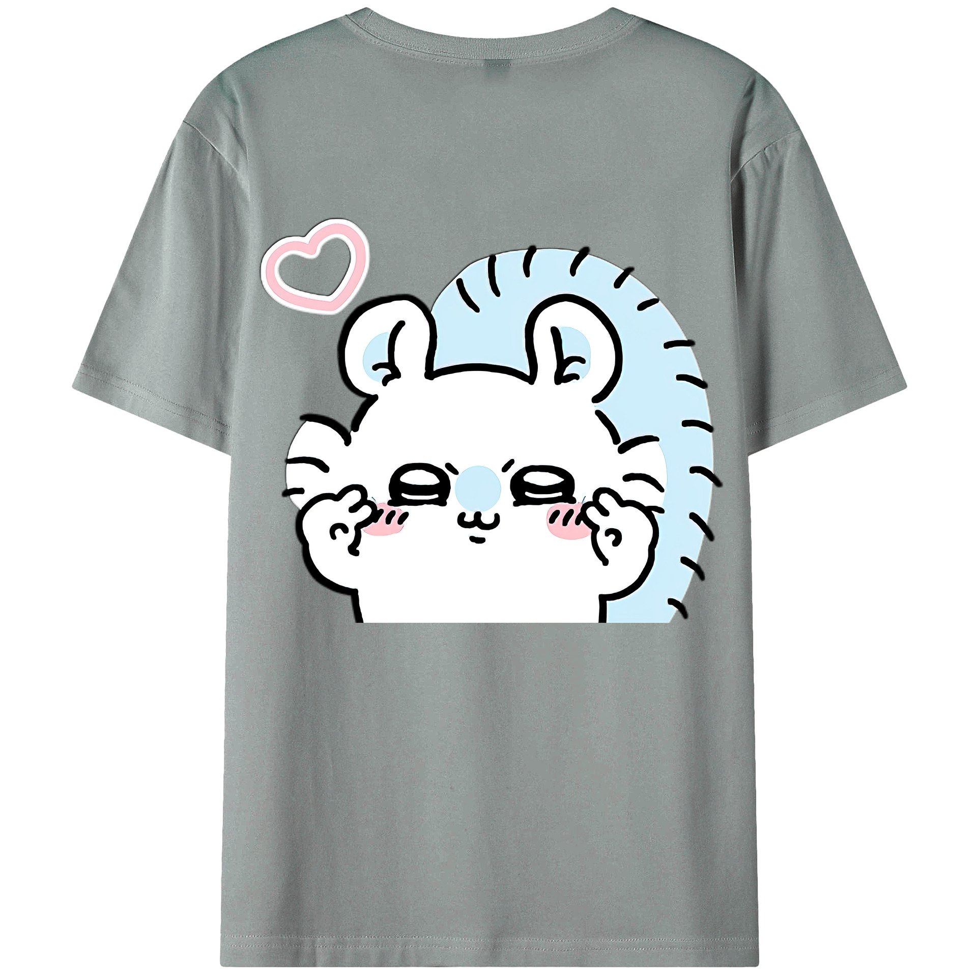 （画像用） ちいかわ モモンガ Chii-kawa Momonga 綿100％ メンズ半袖Tシャツ（バックプリント） 通気性